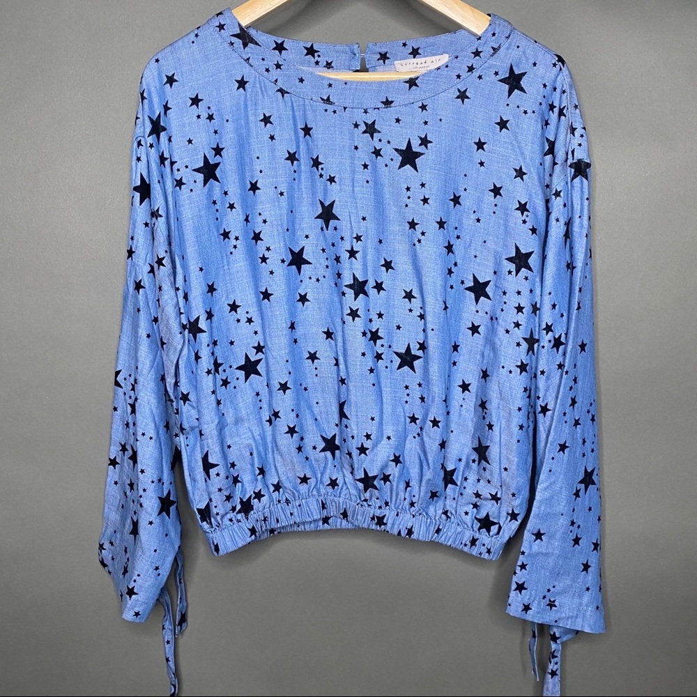Anthropologie Current Air Star Chambray Boho Top